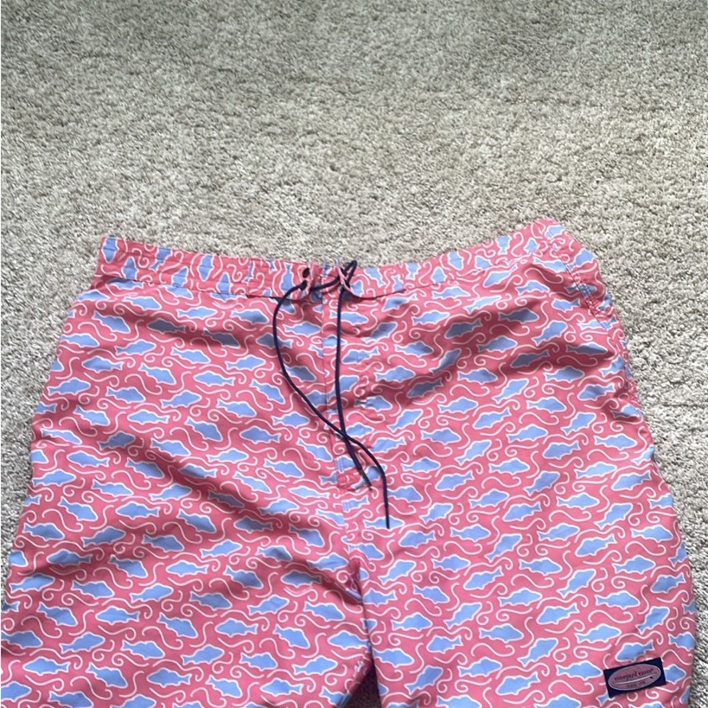 Men's Vineyard Vines Pink and Blue Swim Shorts